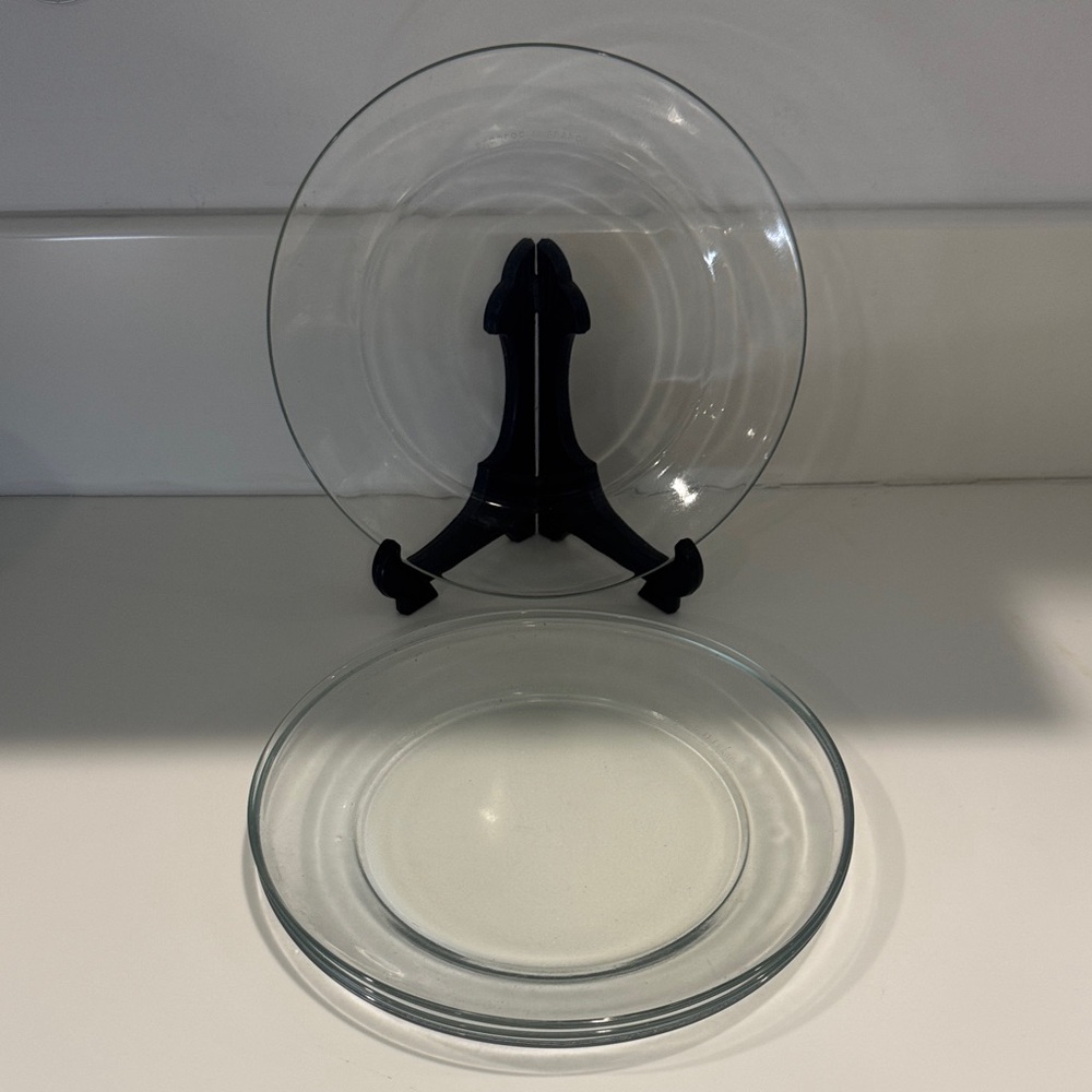 Arcoroc Clear Glass Dinner Plates Set of 4 9” France